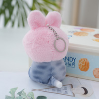 Vente en gros mini porte-clés nouveau style en peluche lapin chat Animal en peluche pour enfants cadeaux en peluche requin lapin chat porte-clés