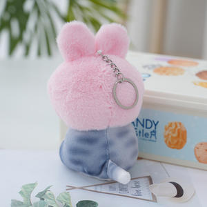 Großhandel Mini-Neustil Kaninchen Katze Plüsch-Schlüsselanhänger gefüllte Tiere für Kindergeschenke Plüsch-Hai Kaninchen Katze Schlüsselanhänger - Product Image 3