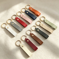 Porte-clés en cuir PU personnalisé avec logo, porte-clés simple en cuir, porte-clés de voiture à accrocher à la ceinture, porte-clés promotionnel