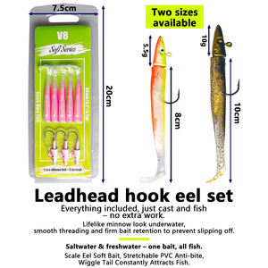 Señuelo de pesca biónico de metal, 8cm 5.5g, 10cm 10g, señuelo blando para pesca de lubina, señuelo de fondo. - Product Image 5