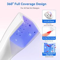 Lampe à ongles UV LED portable à piles pour colle à strass, gel poly, mini-séchoir à ongles rechargeable avec écran LCD 30s/60s
