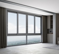 Ventanas Corredizas Modernas Personalizadas de Aleación de Aluminio Gris, Antirrobo, con Doble Capa de Vidrio Templado, Resistentes a Huracanes, para Cocina y Exteriores