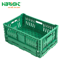 Caisse pliable en plastique HDPE robuste et ventilée pour fruits et légumes, empilable