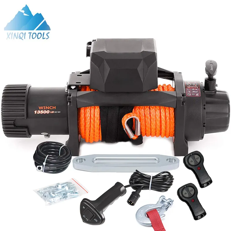 XINQI 4x4 Electric Winch Wireless Recovery 12v 13500Lb / 6125Kg With Synthetic Rope