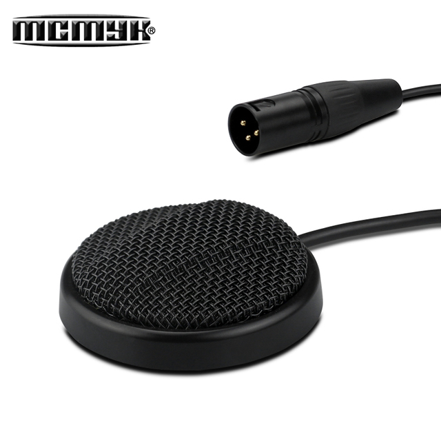 Professional Audio Recording XLR Condenser Boundary Microphone Omnidirectional High Sensitivity Noise Cancelling Metal Desktop