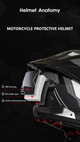 Casque de moto intégral homologué DOT en ABS, casque de course moto avec double visière et pare-soleil interne pour adultes