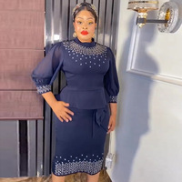 2024 robes d'été femmes robes décontractées africaines avec manches en maille robes femmes dame élégant bureau Style vêtements