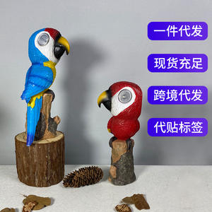 [Special Offer] Artistic Sculpted Folk Art Simulation Animal Bird Epoxy Resin Desktop <b>Ornament</b> <b>Parrot</b> Big Can Bird Solar - Product Image 2