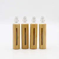 3 ml 5 ml 10 ml Bambus-Glasflasche mit ätherischem Öl und Edelstahl-Roll-On-Kugel