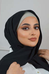 Hijab de seda <span class=keywords><strong>Medina</strong></span> para mujer musulmana, tela de seda de Color sólido, Hijab de seda <span class=keywords><strong>Medina</strong></span> de alta calidad, Hijab Premium para mujer musulmana - Product Image 2