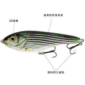 Esche Artificiali per Pesca in Acqua Salata 150MM 81G, Esche Dure Stampate per Lucci Grandi, Jerkbait con Ami, Esche in Plastica per Pesca a Traina - Product Image 3