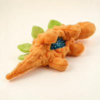 Jouet pour chien 2-en-1 durable en peluche, grand dinosaure couineur, stégosaure de dessin animé, pour soulager l'ennui et prendre soin des dents