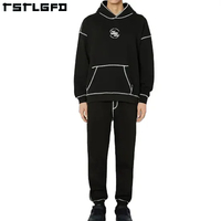 Ensembles de sport écologiques personnalisés en coton 100 % biologique, coupe-vent, imprimés, grande taille, pour l'hiver, avec capuche, fabrication OEM