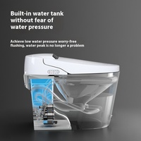 Toilette intelligente Bouclier en mousse de limite de pression d'eau mural à rabat automatique comprenant une télécommande Installation au sol