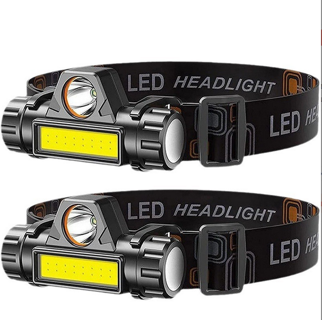 LED+COB headlamp USB charging with magnet working lamp outdoor emergency camping fishing