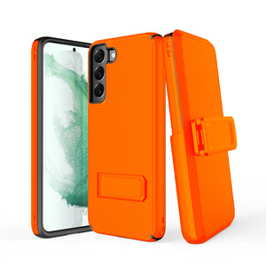 Funda de teléfono móvil con ranura para tarjeta personalizada de fábrica, Combo de funda de PC TPU 2 en 1, naranja, para <span class=keywords><strong>Samsung</strong></span> <span class=keywords><strong>Galaxy</strong></span> S22 Plus - Product Image 1