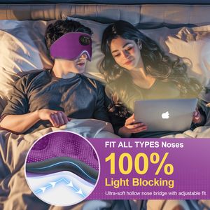 Antifaz Portátil con Bluetooth 5.4, Ruido Blanco Integrado y Música Suave, Bloqueador de Luz <span class=keywords><strong>para</strong></span> Viajes y Relajación Diaria - Product Image 5