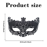 Masque de fête d'Halloween demi-visage avec poudre dorée, masque de carnaval en plastique creux en forme de boule de Noël, masque de bal masqué