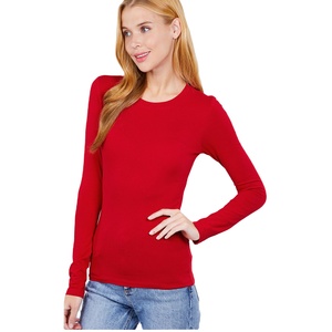 T-shirt à manches longues pour femmes, collection de couleurs, style décontracté, avec service d'impression personnalisé - Product Image 1