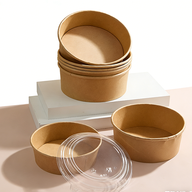 Disposable Round Paper Soup Bowl Paper Food Container Biodegradable for Freshness Paper Plates Bowls