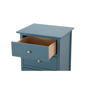 DB Modern Smart <b>Nightstand</b> with Teal Accent Solid Wood Bedroom Furniture with Panel Style for Apartments - Product Image 3
