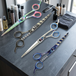 Ciseaux de coiffure professionnels ASAP en acier inoxydable, écologiques, pour salon, pour droitiers, à long manche, avec lame tranchante, pour la maison - Product Image 2