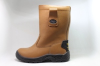 Bottes de sécurité à embout d'acier imperméables en cuir de haute qualité, résistantes à l'huile, vente en gros, bottes de travail de sécurité pour hommes