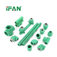IFAN Solution sur mesure Raccords de plomberie PPR verts 20-110mm PN25 Haute température 95 ℃   Raccords de plomberie PPR pour l'alimentation en eau des bâtiments