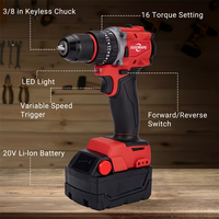 Ensemble combiné 3-en-1 d'outils électriques sans fil 18V sans balais rouge d'usine pour bricolage : clé à chocs, perceuse et meuleuse d'angle pour la construction et la réparation