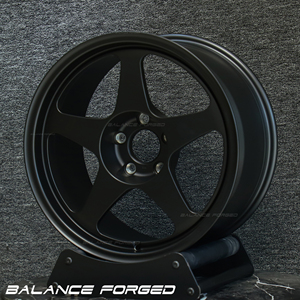 Rines Forjados Cóncavos Personalizados Estilo JDM en Negro Mate de 5 Radios de 17 y 18 Pulgadas para Autos de Alto Rendimiento Subaru WRX STI <span class=keywords><strong>Honda</strong></span> <span class=keywords><strong>Civic</strong></span> Type R - Product Image 3
