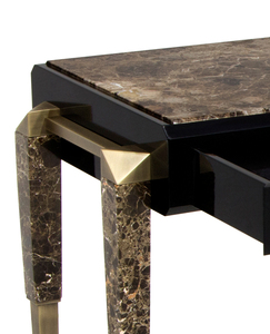 Light Luxury Black Marble Brass <strong>Legs</strong> <strong>Console</strong> <strong>Table</strong> - Product Image 5