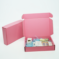Boîte d'emballage rose avec Logo imprimé, taille personnalisée, boîtes d'emballage en carton ondulé, partie d'ordinateur, pour le courrier, 5 unités
