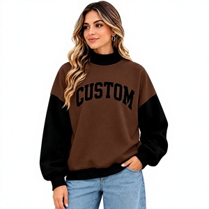 Sweat-shirt personnalisé pour femme, coupe décontractée, tendance, oversize, col montant, manches longues, design uni, pour toutes les saisons - Product Image 1
