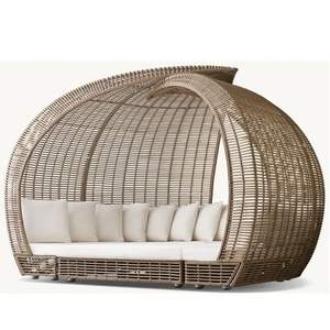 <span class=keywords><strong>Lit</strong></span> de soleil Offre Spéciale avec auvent ensemble de jardin extérieur lits de jour pour adultes meubles <span class=keywords><strong>en</strong></span> <span class=keywords><strong>osier</strong></span> chaise longue chaise de plage <span class=keywords><strong>lit</strong></span> de salon rond - Product Image 5