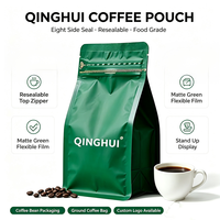 Sachet Doypack Personnalisé Refermable pour Grains de Café, Scellé sur Huit Côtés, Emballage pour Aliments pour Animaux de Compagnie
