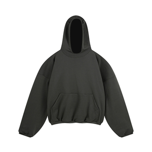 <span class=keywords><strong>Kanye</strong></span> <span class=keywords><strong>West</strong></span> personnalisé double couche surdimensionné épaule tombante Vintage lavé Street Wear poids lourd conception personnalisée pull à capuche vierge - Product Image 6