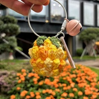 Groothandel Nieuwe Creatieve Op Maat Gemaakte Schattige Handgebreide Gehaakte Fruit Ananas Hangertje Sleutelhanger Grappige Knikkerij