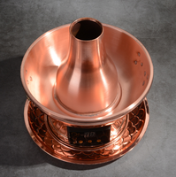 Réchaud à fondue en cuivre pour restaurant chinois traditionnel, buffet, cuisinière à induction, léger, capacité de 3 à 5 litres, couvercle en cuivre