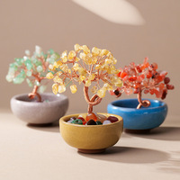 Piedra Natural Cristal Dinero Árbol Chakra Piedras Curativas Árbol DE LA Vida Hecho a Mano Árbol DE LA Suerte para Decoración
