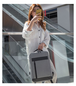 Factory Wholesale Custom USB Laptop <b>Backpack</b> <b>Waterproof</b> with Nylon Lining Zipper Closure for Business Man and Woman - Product Image 6