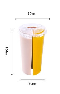 Dùng Một Lần <span class=keywords><strong>PP</strong></span> Tiêm Nhựa 600Ml/700Ml Duy Nhất Tường <span class=keywords><strong>Cup</strong></span> Nắp Đôi/Ba Bong Bóng Phong Cách Trà Sữa & Cà Phê Xunying 95Mm - Product Image 2