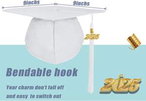 Venta al por mayor bata de graduación y gorras vestidos de graduación blanco para la escuela secundaria 100% poliéster ropa escolar - Product Image 3