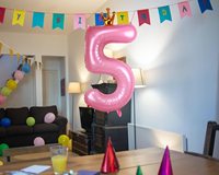 40 pouces Couronne rose numéro Ballon rose Ballon en aluminium pour fille Décorations de fête d'anniversaire Décoration d'anniversaire Fournitures de fête à thème