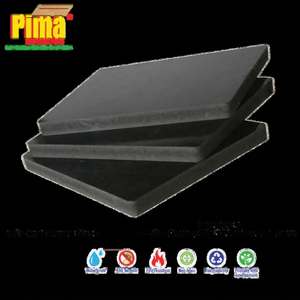 Lámina de Espuma de PVC WPC Reciclable, 15 mm de Espesor, 0.6 G/cm3 de Densidad, Paneles de Color Negro, Accesorios Interiores para Baño, Modelo Pima - Product Image 1