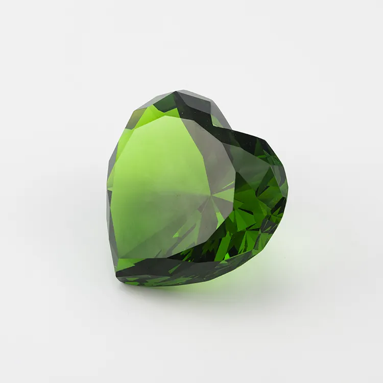 Fermacarte di diamanti di vetro di diamanti verdi di cristallo chiaro K9 di prezzi economici all'ingrosso per i regali degli ospiti di nozze