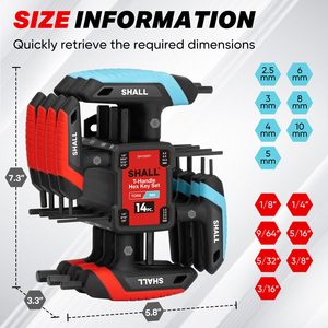 14-Piece <span class=keywords><strong>t</strong></span> xử lý Allen cờ lê <span class=keywords><strong>Hex</strong></span> Key Set Metric & SAE với giá lưu trữ cho Auto & Bike sửa chữa nhà sửa chữa và bảo trì - Product Image 5