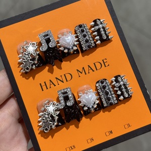 <span class=keywords><strong>Uñas</strong></span> postizas acrílicas hechas a mano, <span class=keywords><strong>cortas</strong></span>, con diseño de pata de pato, con dijes 3D para uso diario, <span class=keywords><strong>uñas</strong></span> postizas con diseño de personajes, hechas a mano - Product Image 1