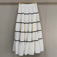 Robe de bal élégante en dentelle blanche avec nœud noir, longueur genou, jupe longue unie noire, taille élastique, haute qualité, personnalisable, tenue décontractée