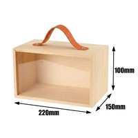 Boîte de présentation en bois de pin Landy avec fenêtre transparente, poignée en cuir, logo personnalisé, emballage cadeau, boîte de rangement, vente en gros
