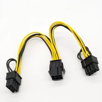 Cable Adaptador de Alimentación para Tarjeta Gráfica, CPU de 8 Pines a Doble SATA de 8 Pines, Cable de PVC Trenzado con Blindaje de 18 AWG